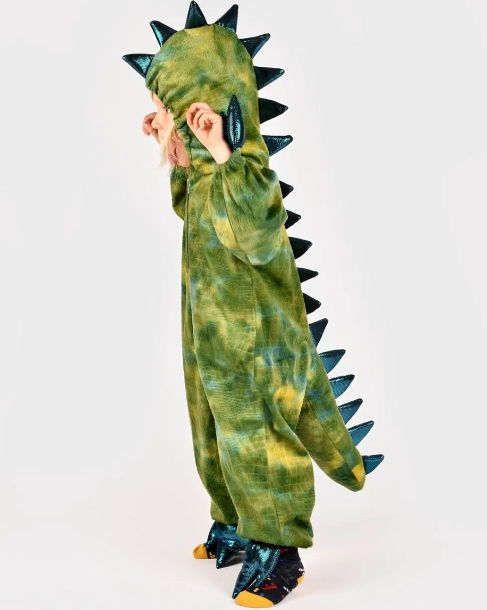 Grøn dinosaur, str. 3-4 år