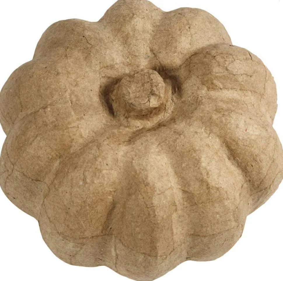Græskar i papmaché - Ø16 cm.