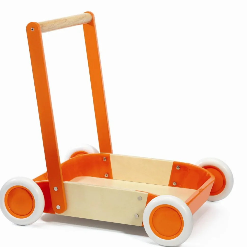 Gåvogn i træ - Orange
