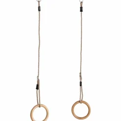 Gymnastikringe i træ - PP-reb - Ø14,5 cm