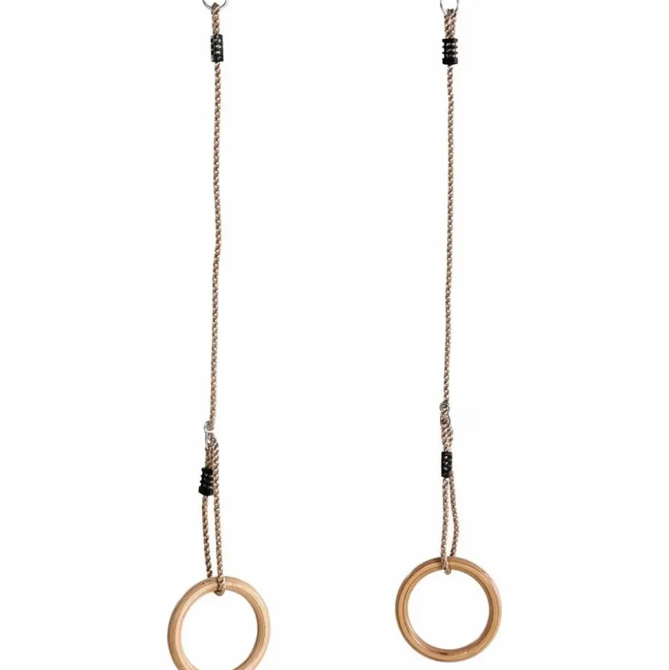 Gymnastikringe i træ - PP-reb - Ø14,5 cm