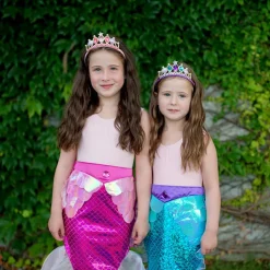 Havfruehaleskørt + hårbøjle - Pink, str. 4-6 år