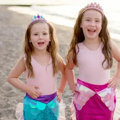 Havfruehaleskørt + hårbøjle - Pink, str. 4-6 år