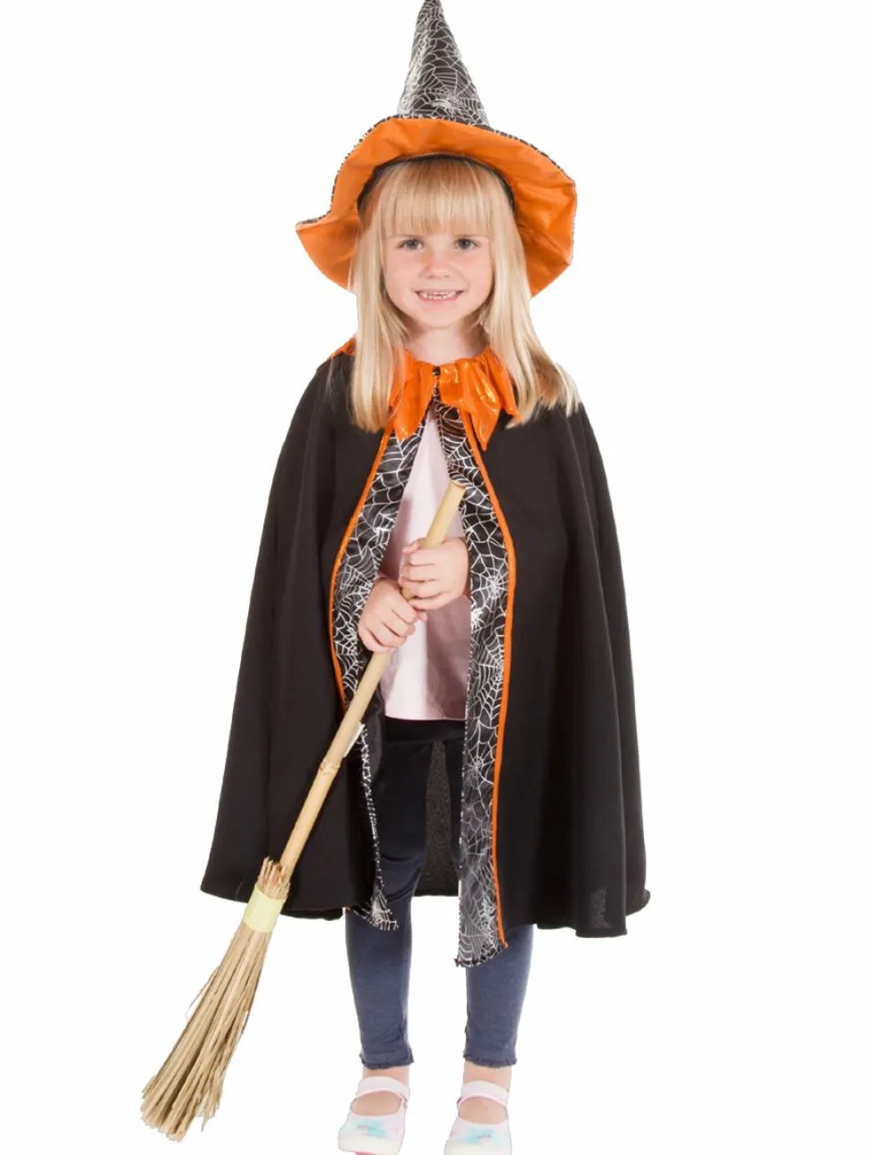 Heksekappe- og hat, str. 3-7 år