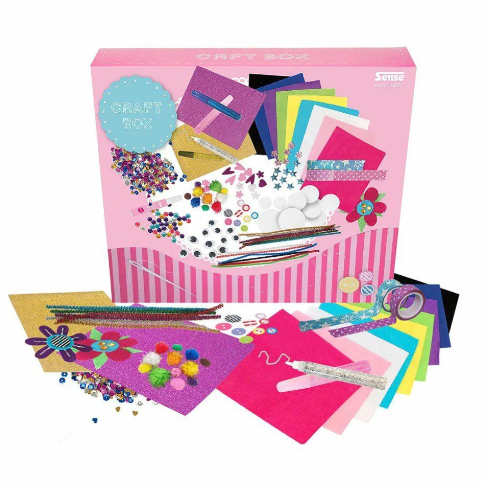 Hobbyboks med kreative materialer