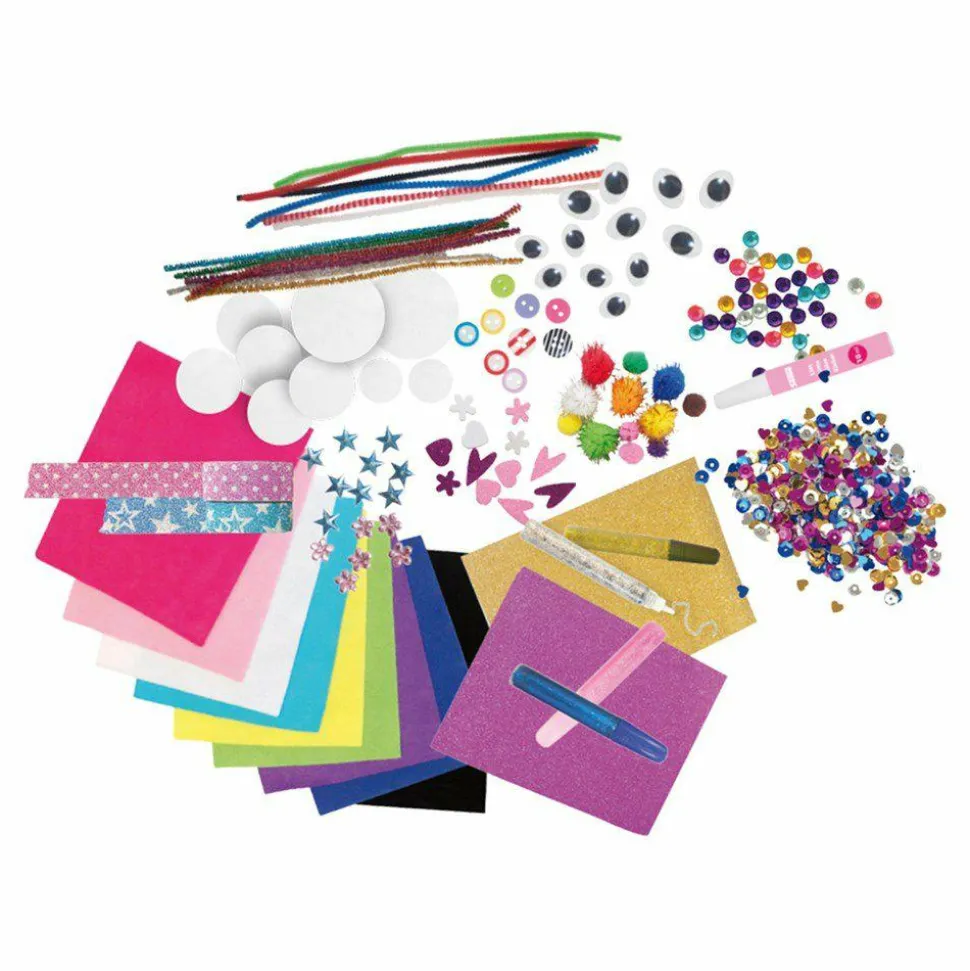 Hobbyboks med kreative materialer