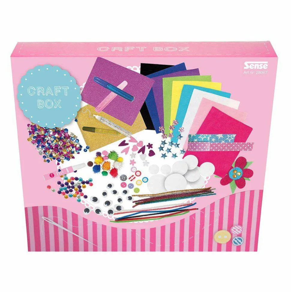 Hobbyboks med kreative materialer