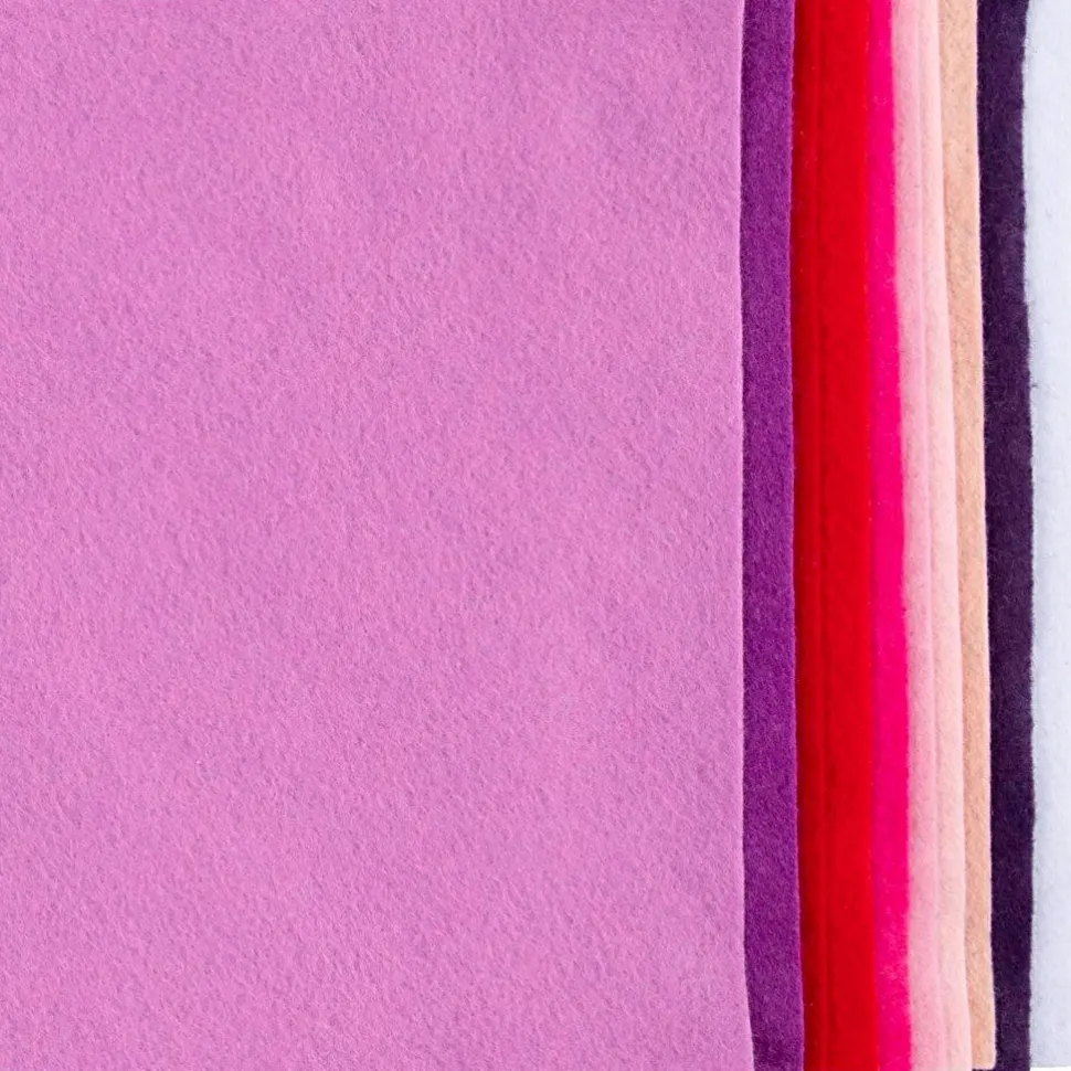 Hobbyfilt A4 - Lilla/pink, 10 ark
