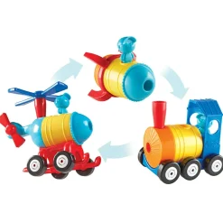 3-i-1 byggesæt - Raket, tog & helikopter