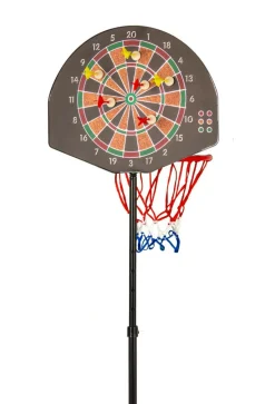 2-i-1 stander m. basketkurv og dartskive