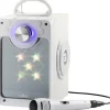 Karaokemaskine m. bluetooth + lys - Hvid