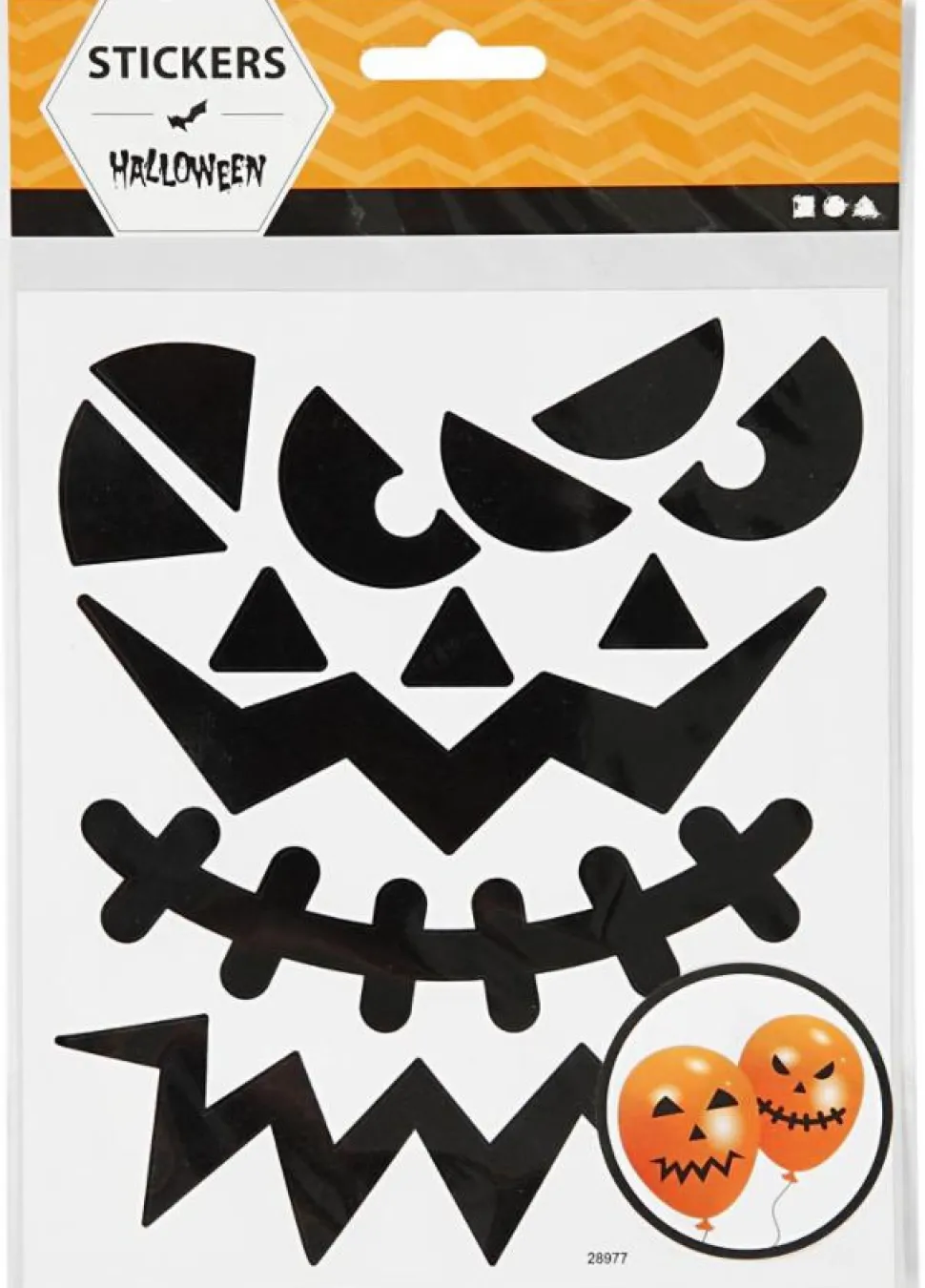 Klistermærker - Halloween ansigter, 1 ark