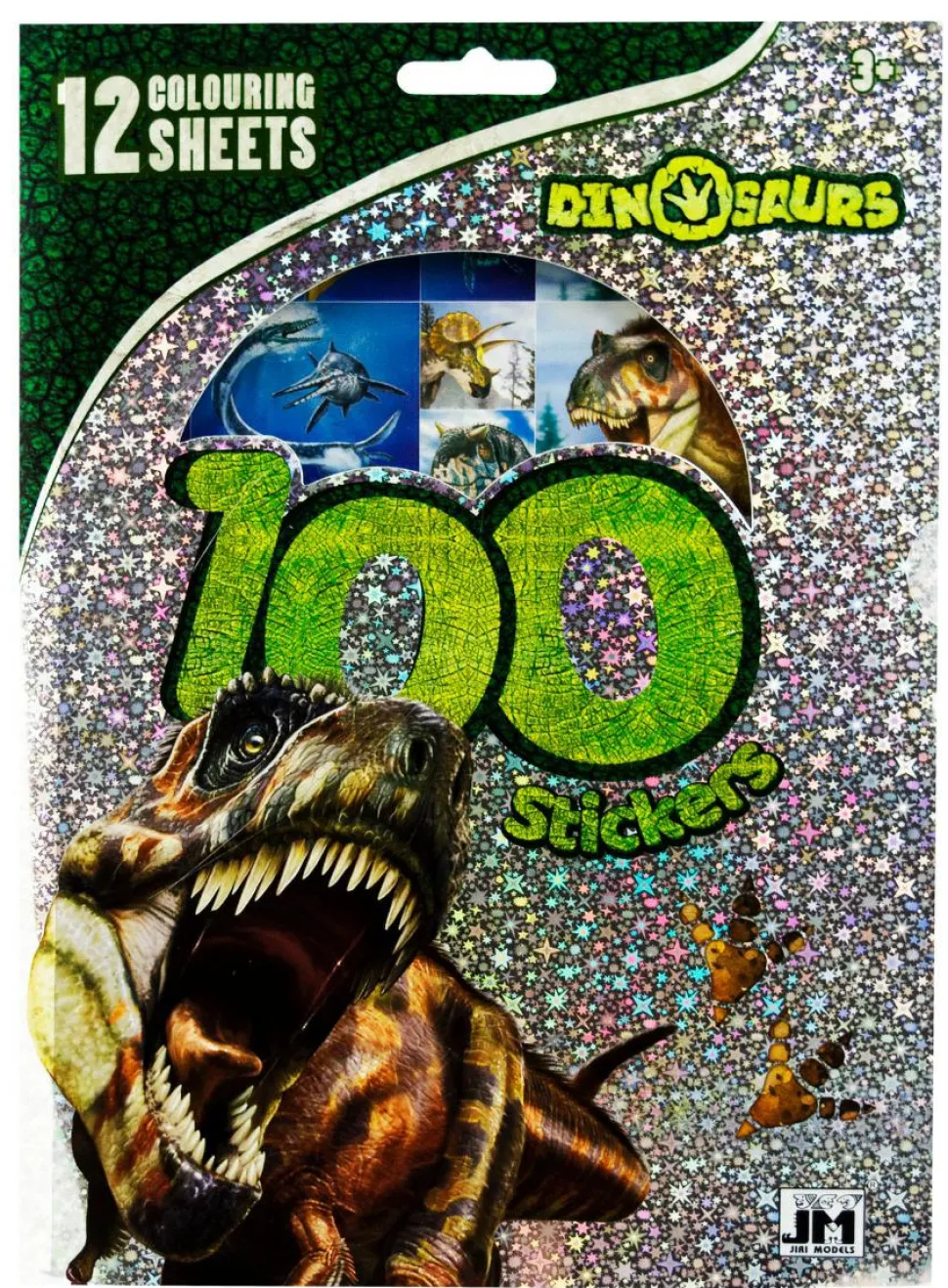 Klistermærker 100 stk + tegninger 12 stk, Dino