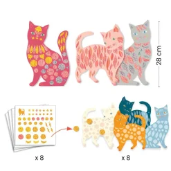 Kreativ æske - Dekorer katte med klistermærker