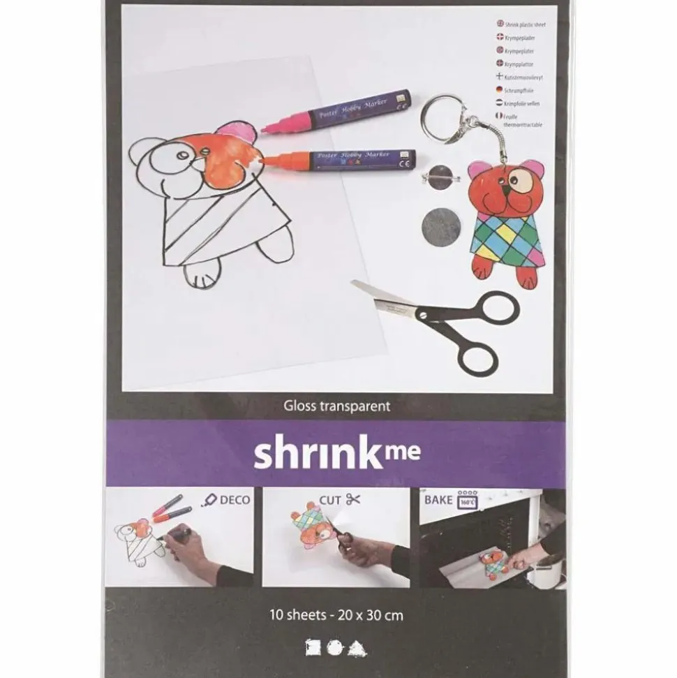 Krympeplast transparent blank - 20x30 cm, 10 ark