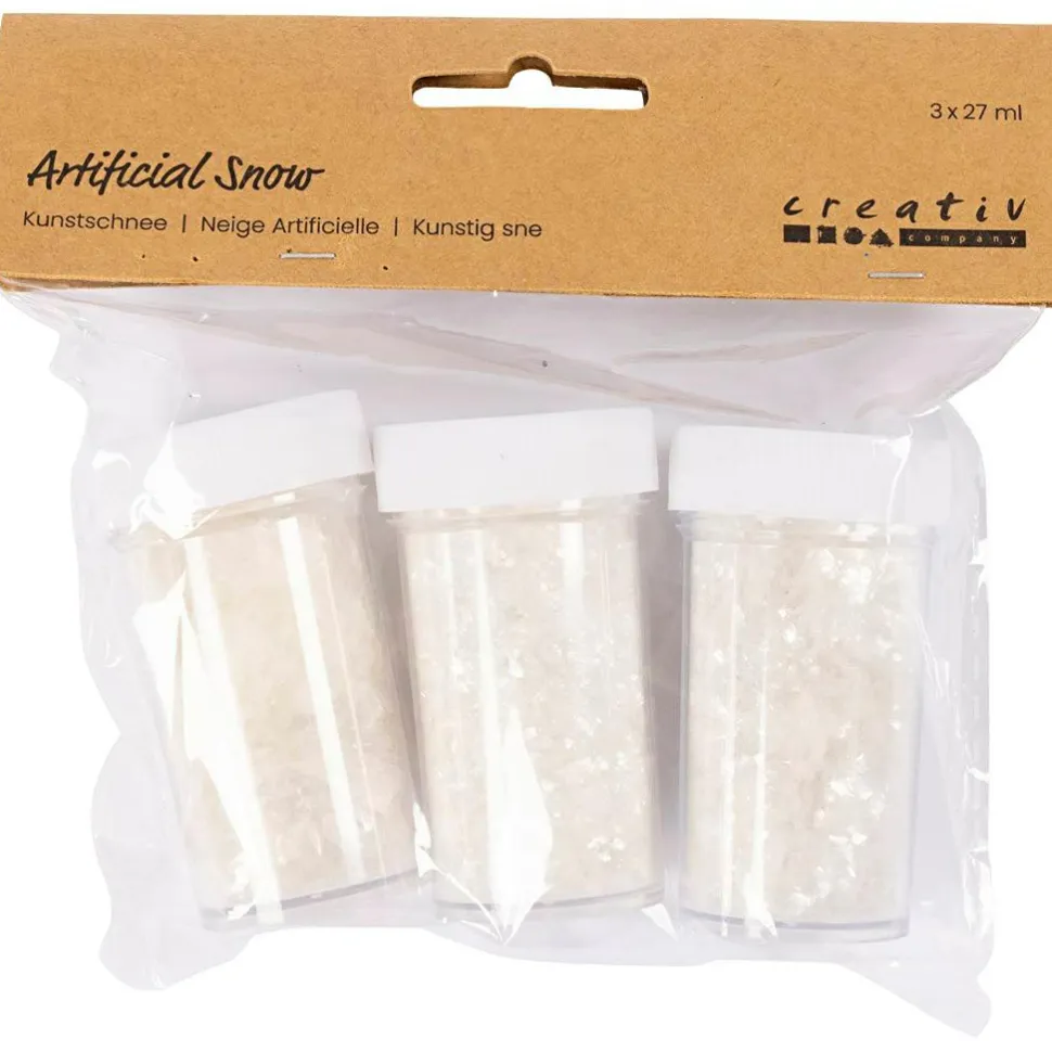 Kunstig sne - Hvid glitter, 3 x 27 ml.