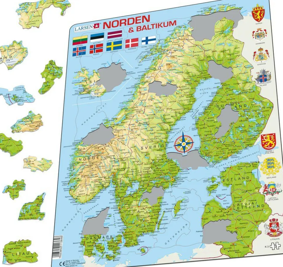 Larsen puslespil - Norden, 75 brikker