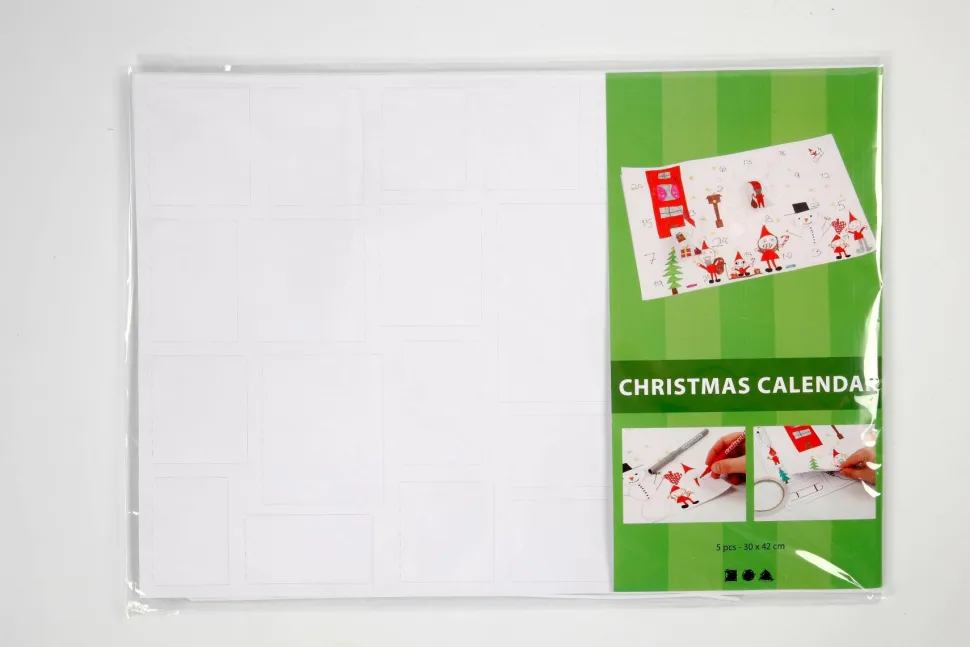 Lav selv julekalender (blank), 5 stk