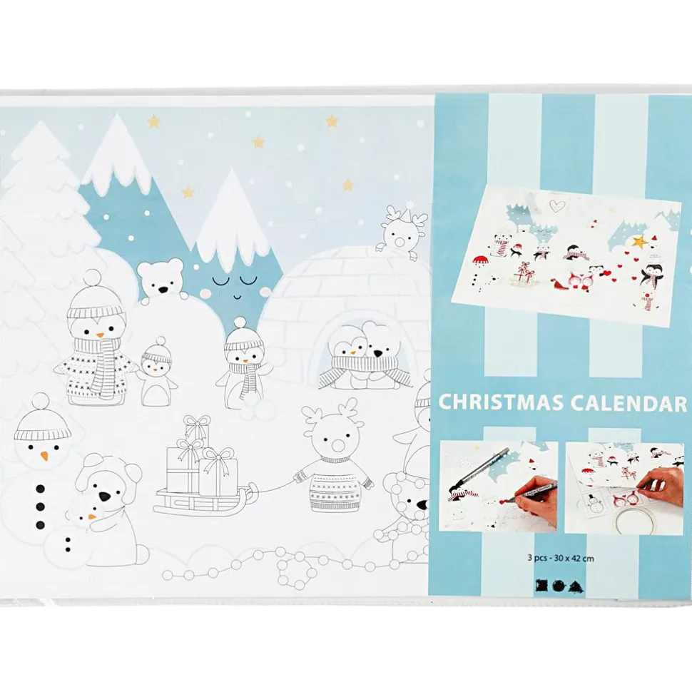 Lav selv julekalender (inkl. motiv), 3 stk