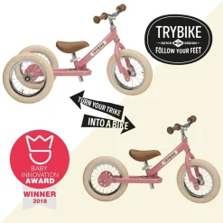 Løbecykel - Trybike med to hjul, Rosa