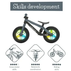 Løbecykel BMXie GLOW - Antracit (2-5 år)