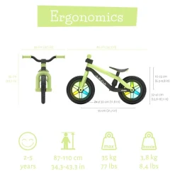 Løbecykel BMXie GLOW - Pistacie (2-5 år)