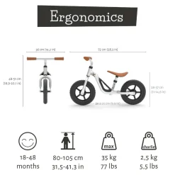 Løbecykel Charlie - Sølv (18 mdr - 4 år)