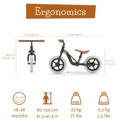 Løbecykel Charlie - Sort (18 mdr - 4 år)