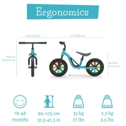 Løbecykel Charlie GLOW - Blå (18 mdr - 4 år)