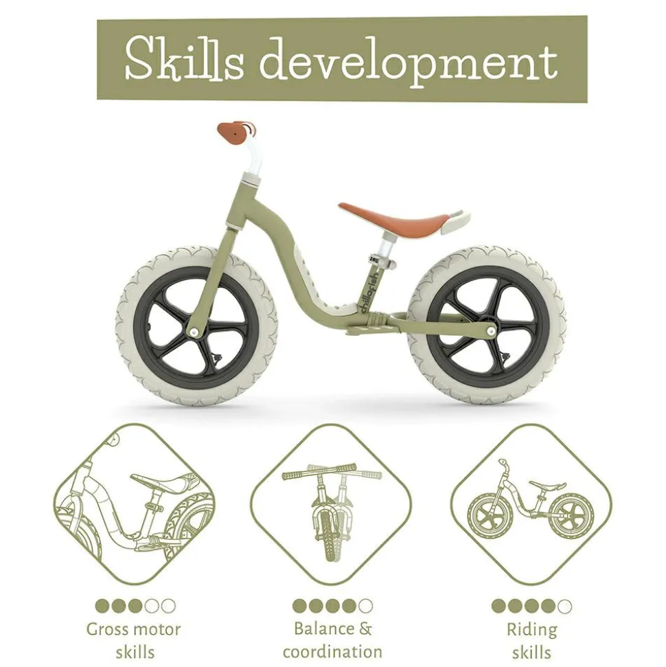 Løbecykel Charlie LUX - Oliven (2-5 år)