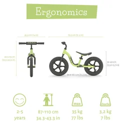 Løbecykel Charlie SPORT - Pistacie (2-5 år)