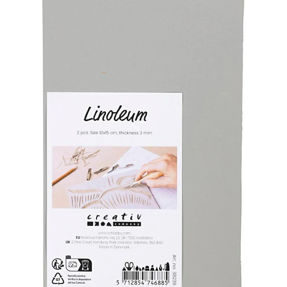 Linoleumsplade 10 x 15 cm, 2 stk