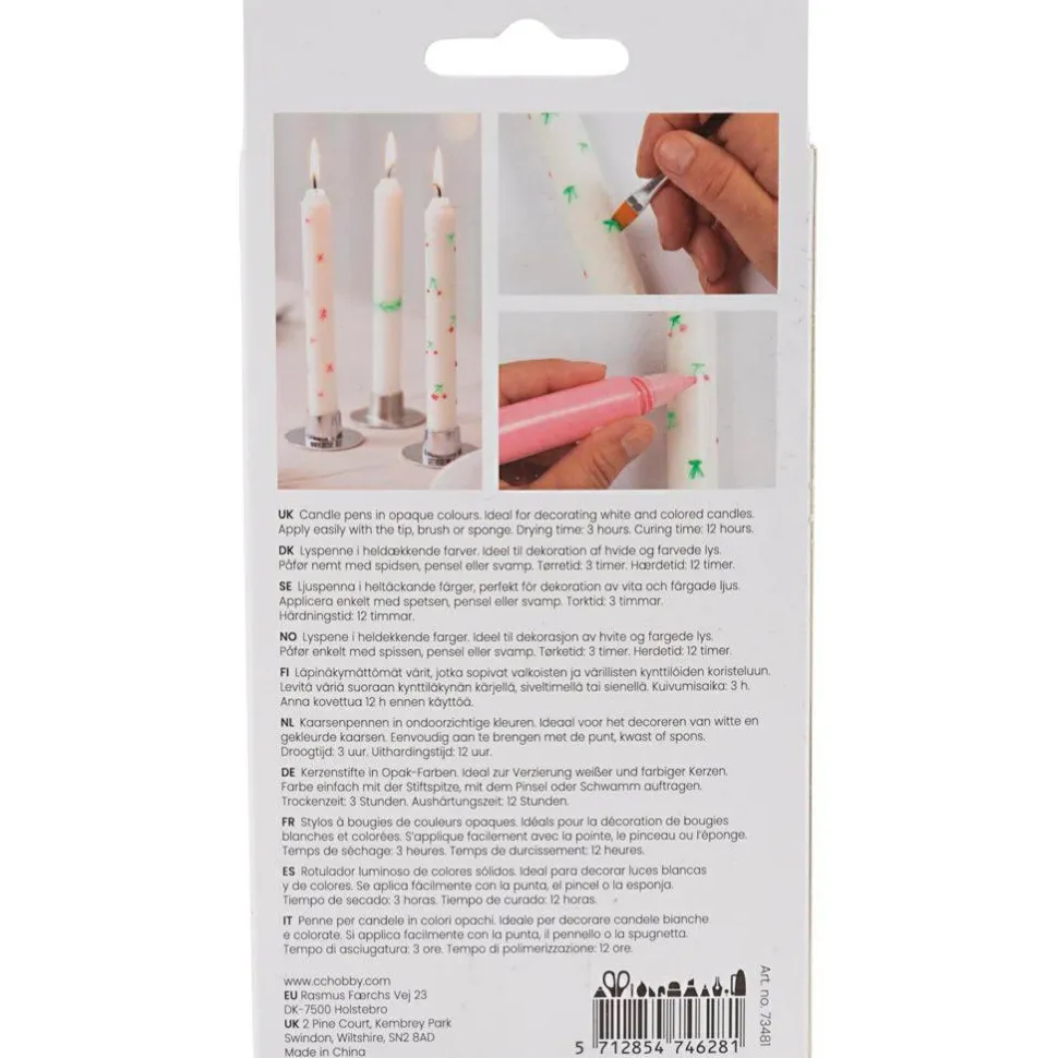 Lyspenne - Sort/grøn/lys grå/rød, 4 x 30 ml
