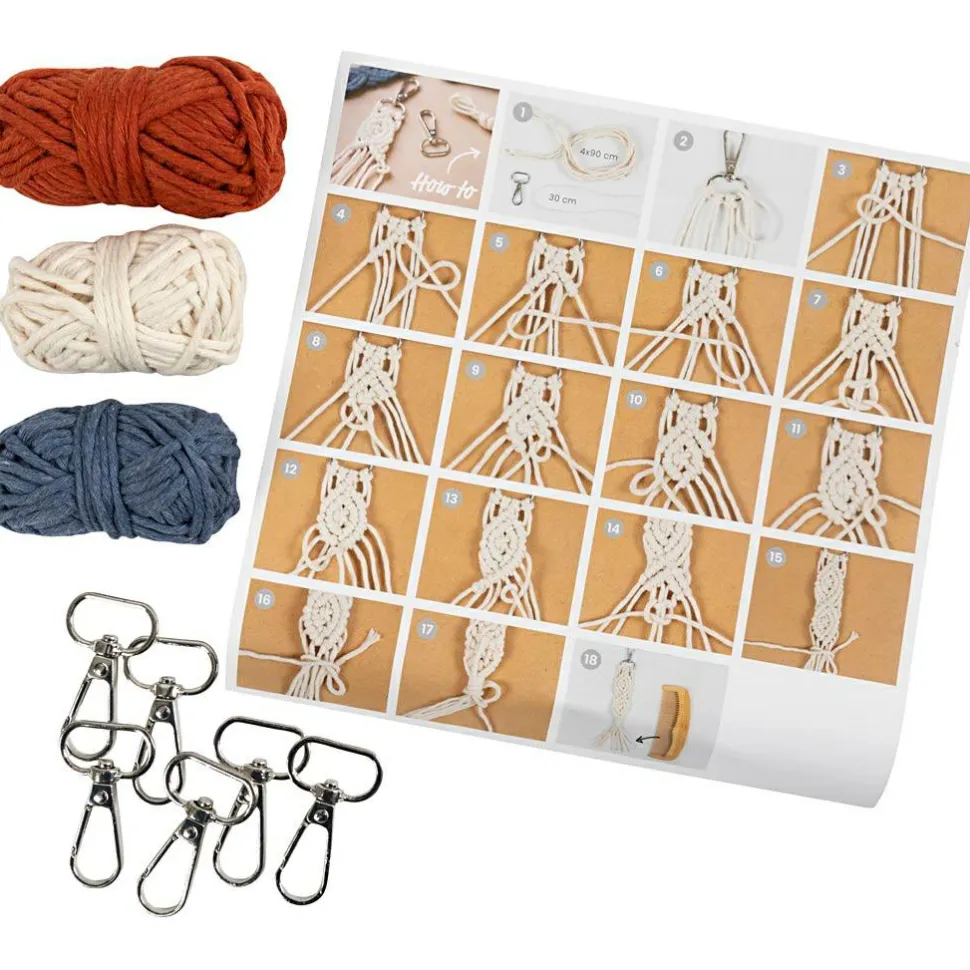 Macramé kit mini - Nøgleringe