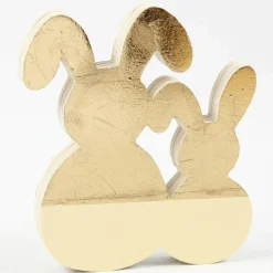 Mal påskeharer i træ - B: 16 cm.