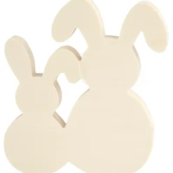Mal påskeharer i træ - B: 16 cm.