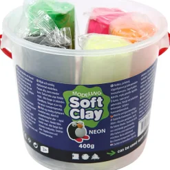 Modellervoks Soft Clay - Neonfarver, 400 gr.