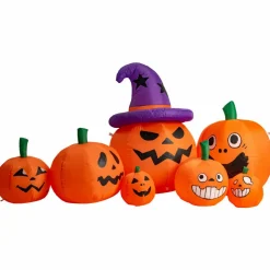 Oppustelige Halloween-græskar med lys, 210 cm