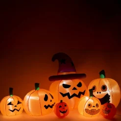 Oppustelige Halloween-græskar med lys, 210 cm