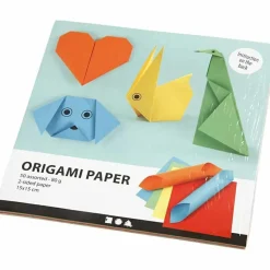 Origami 15 x 15 cm - Basisfarver, 10 ark