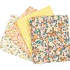 Patchworkstof 45 x 55 cm - Gul, 4 stk