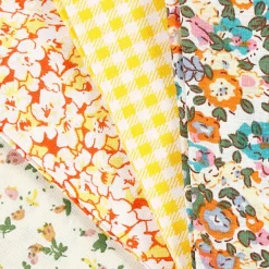 Patchworkstof 45 x 55 cm - Gul, 4 stk