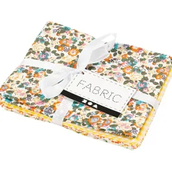 Patchworkstof 45 x 55 cm - Gul, 4 stk