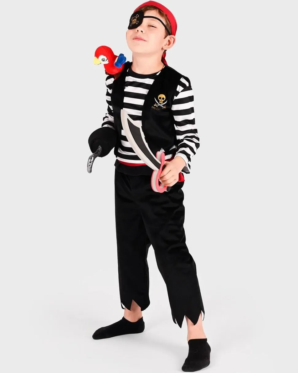 Piratkostume, inkl. tilbehør