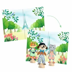 Påklædningsdukker m. stickers - Bonjour Paris