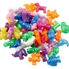 Plastperler - Figurmix dyr, 55 gr. (ca. 32 stk)