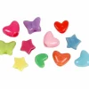 Plastperler - Figurmix hjerter/stjerner, 65 gr.
