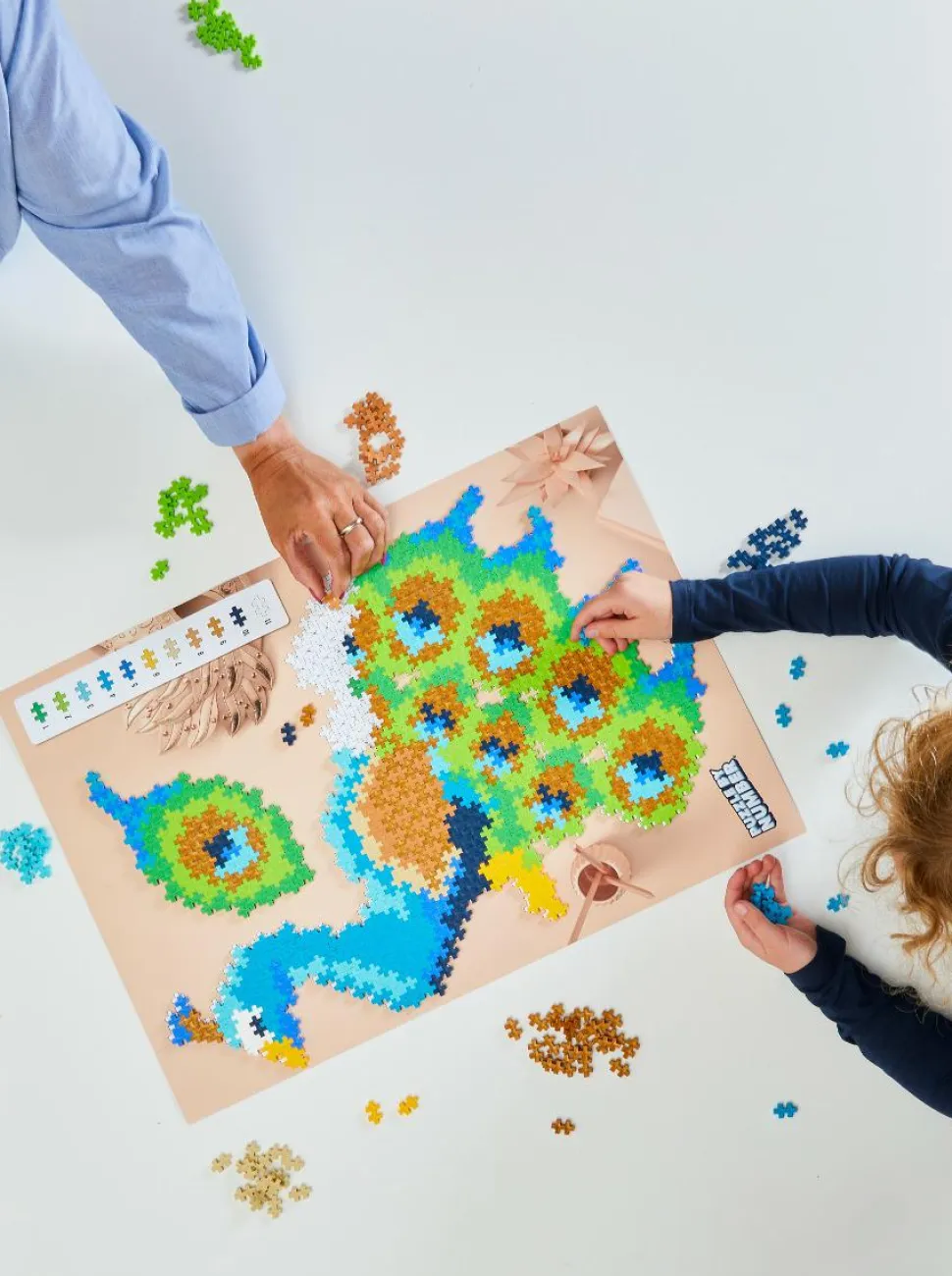 Plus-Plus - Puzzle By Number, Påfugl 800 stk