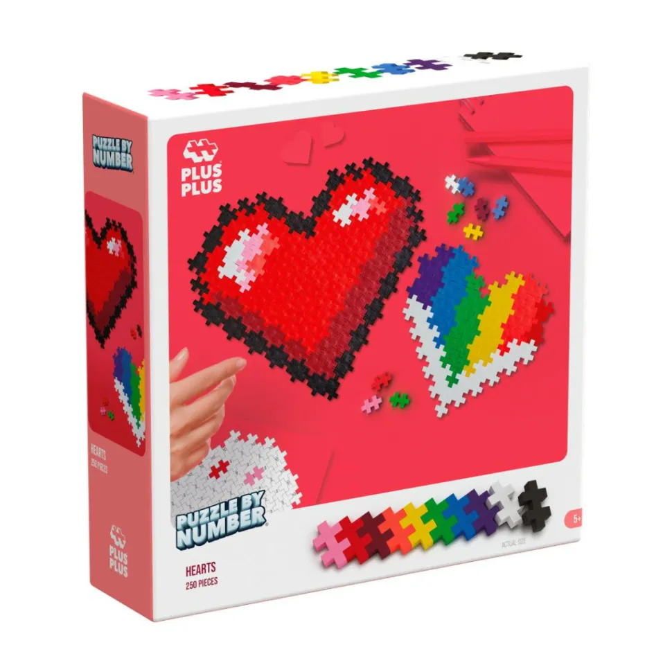 Plus-Plus - Puzzle By Number, Hjerter 250 stk