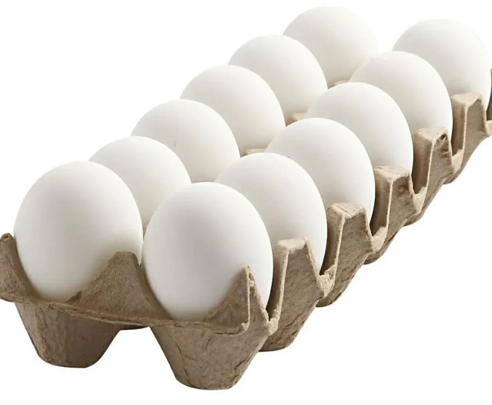 Påskeæg af plast, 12 stk - H: 6 cm
